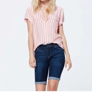 PAIGE Jax Knee Roll Cuff Denim Shorts Size 27